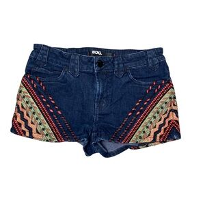 BDG Urban Outfitters Denim Shorts Size 27 Embroidered Tribal Aztec Boho Festival